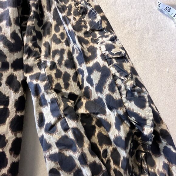 J. Crew Women Leopard Print Puff Ruffle Long Sleeve Top Blouse Sz Med Mob Wife - Picture 9 of 14